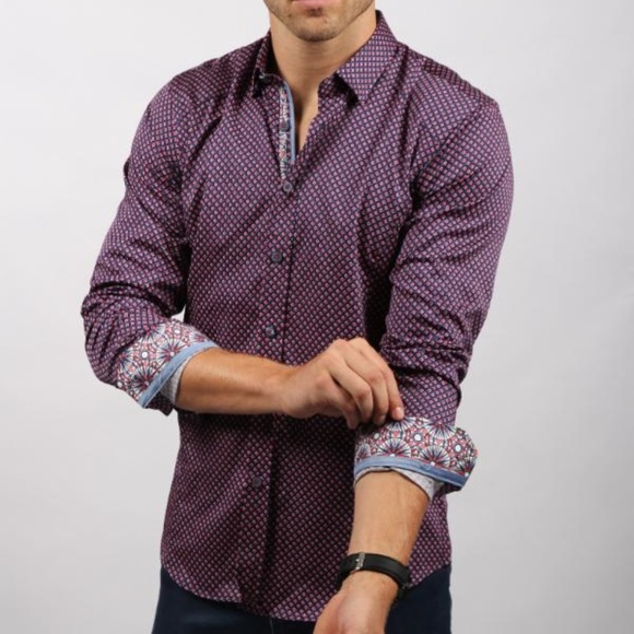 EIGHTX Other - MEN’S GRAPHIC PRINT LONG SLEEVE CASUAL SHIRT
